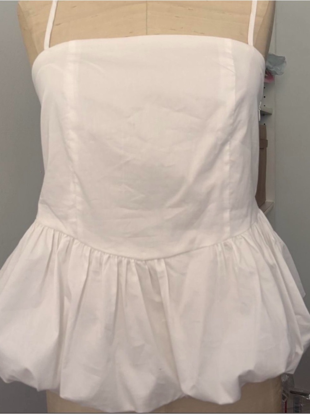 Love Tree White Strapless Smocked Bodice Top